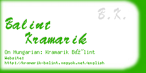 balint kramarik business card